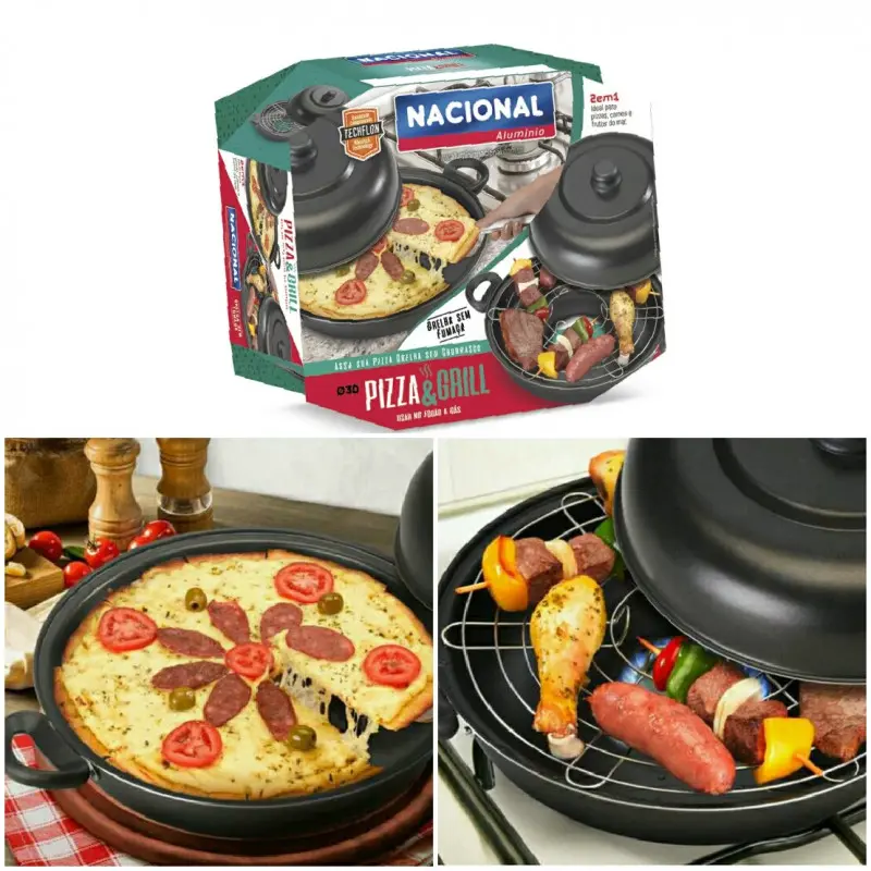 assar pizza na churrasqueira de fogão