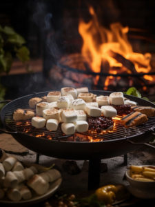 Marshmallow na churrasqueira