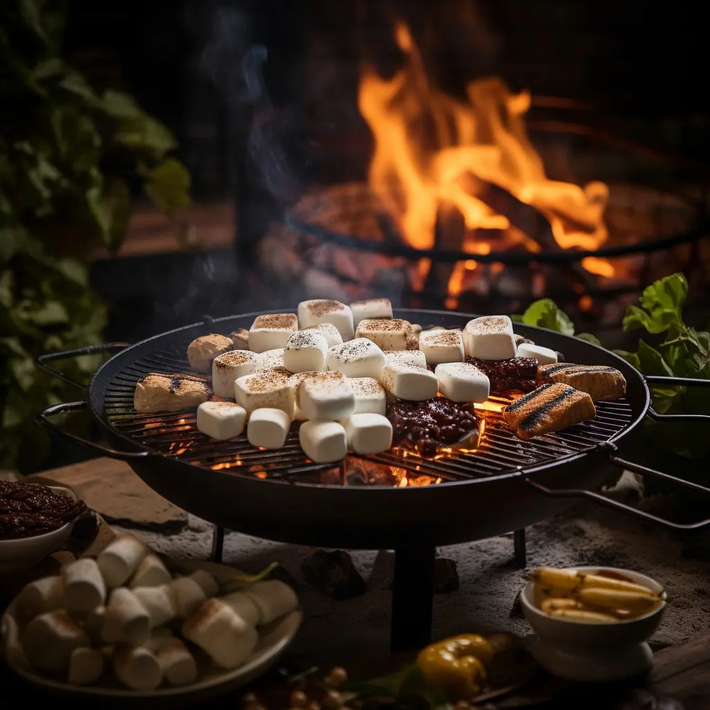 Marshmallow na churrasqueira