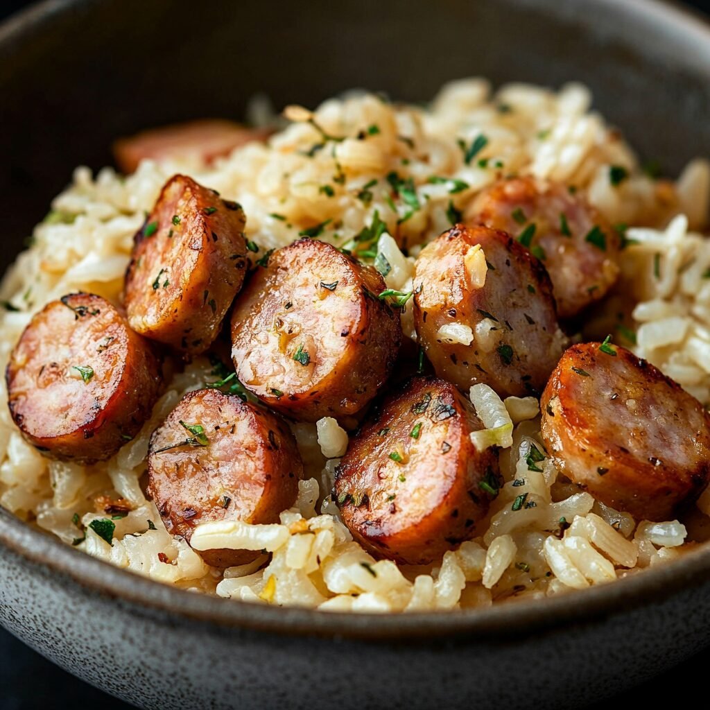 arroz com linguiça toscana
