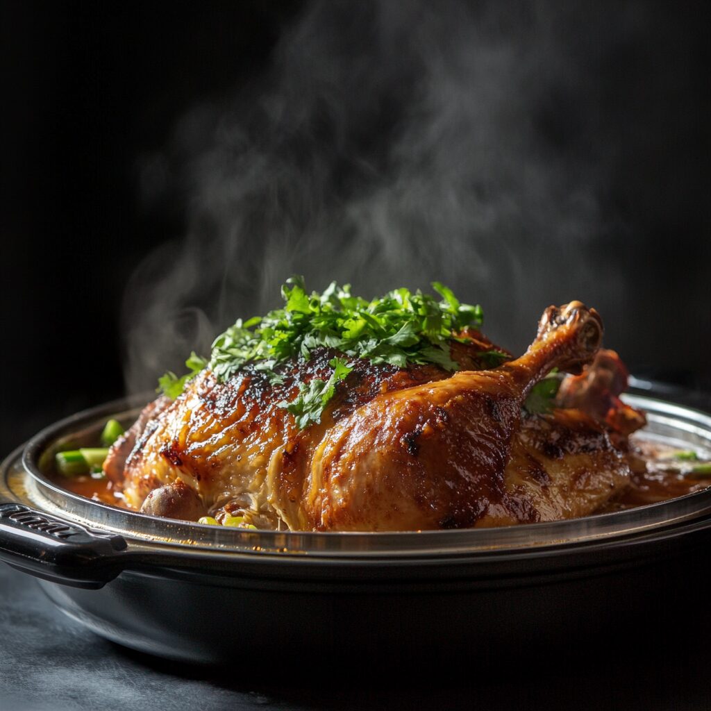 frango assado na panela de pressão