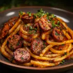 macarrão com linguiça toscana