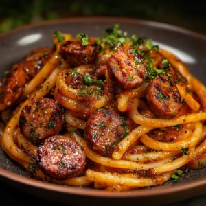 macarrão com linguiça toscana