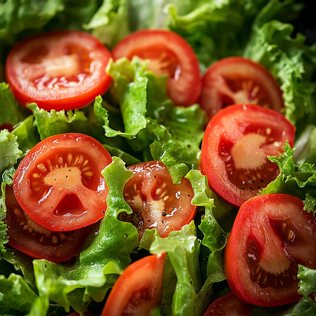 salada de alface e tomate